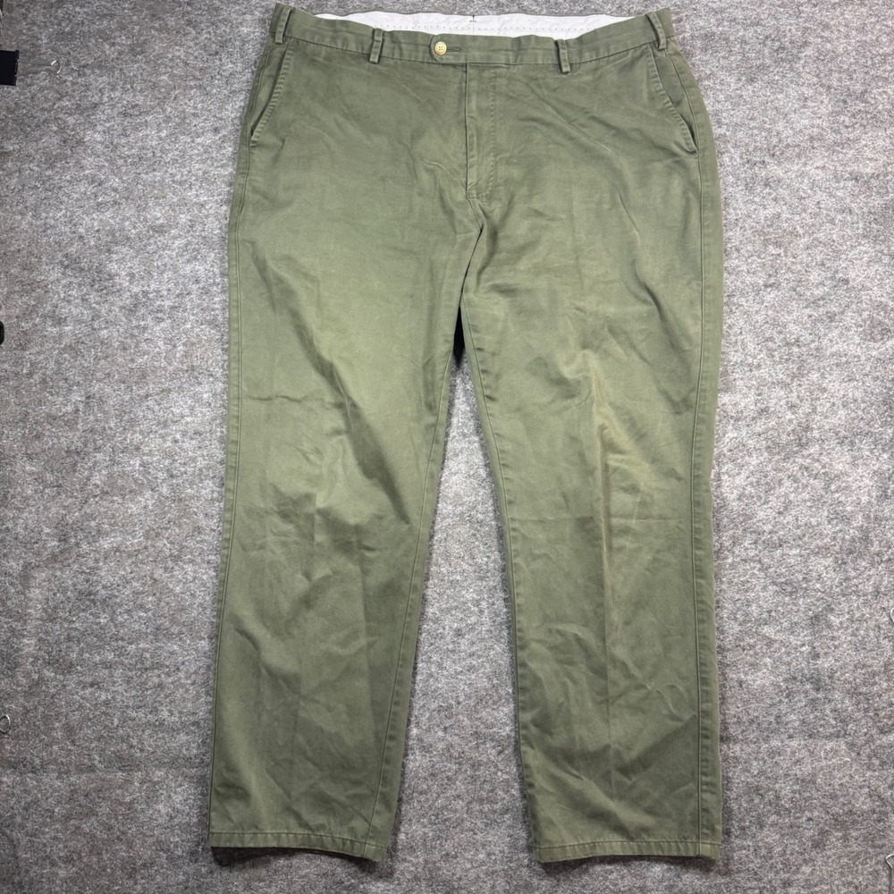 Peter Millar Crown Raleigh Washed Twill Chino Pants Mens 42x29 Olive Flat Front